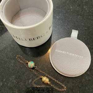 NIB Hillberg & Berk teal and gold bracelet